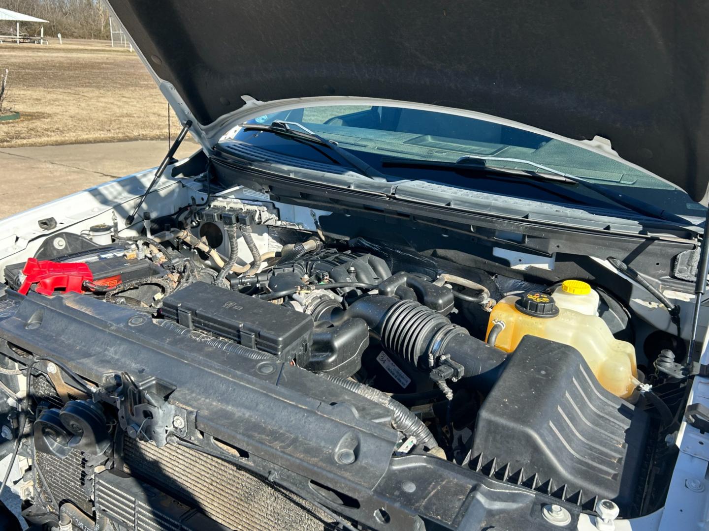 2014 White /Gray Ford F-150 (1FTEX1CM6EK) with an 3.7L V6 DOHC 24V engine, 6-Speed Automatic transmission, located at 17760 Hwy 62, Morris, OK, 74445, (918) 733-4887, 35.609104, -95.877060 - 2014 FORD F-150 XL SUPERCAB 8-ft. BED 2WD 3.7L V6 FEATURES KEYLESS REMOTE ENTRY, POWER LOCKS, POWER WINDOWS, AM/FM STEREO, SIRIUS XM STEREO, CD PLAYER, AUXILLARY PORT, CRUISE CONTROL, TRACTION CONTROL, MULTI-FUNCTIONING STEERING WHEEL CONTROLS. HAS 162,398 MILES WITH 235/75R17 TIRES. CLEAN TITLE AN - Photo#17